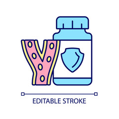 Blood vessels supplements RGB color icon. Vitamins to strengthen blood vessels. Vein issues prevention. Blood circulation improvement. Isolated vector illustration. Simple filled line drawing