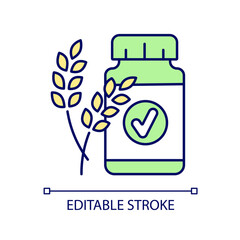 Fiber RGB color icon. Healthy digestion supplements. Dietary products to manage weight. Soluble and insoluble fiber medication. Isolated vector illustration. Simple filled line drawing