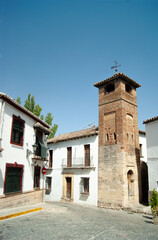 Beautiful Ronda city, Spain. The ancient minaret of San Sebastian. Formerly part of an ancient Moorish mosque. 
