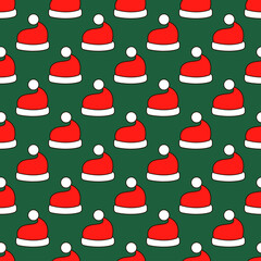 Christmas Santa Claus hat art seamless pattern - 465969598
