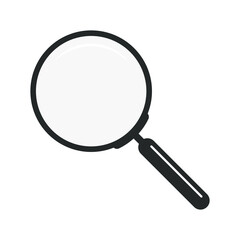 Magnifier black graphic icon. Loupe sign isolated on white background in flat design. Vector illustration