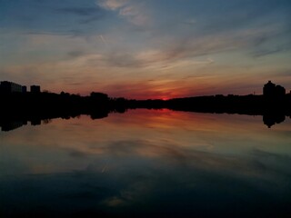 sunset over the river
