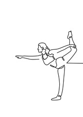 One continuous line drawing, exercise time for yoga	