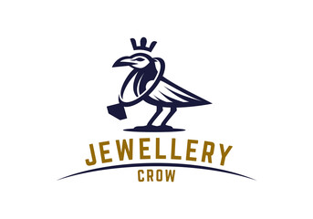 Fototapeta premium Logo Crow Gold Jewelry For Jewelry Business