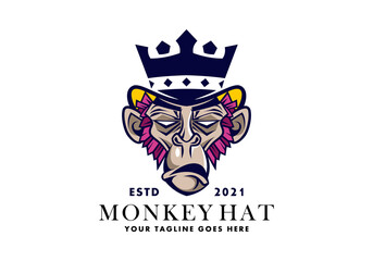 Logo Monkey Hat For Entertainment And Media
