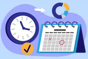 calendar deadline time management vector illustration