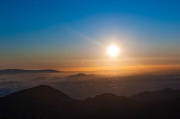 sunset in the mountains