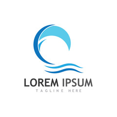 Naklejka premium Water wave icon vector