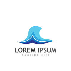 Water wave icon vector