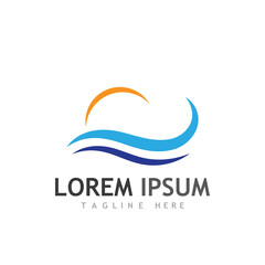 Water wave icon vector