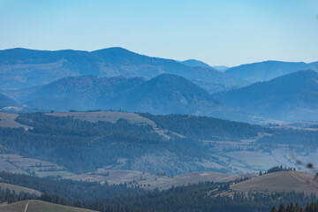 landscape view of autumn carpathian mountains