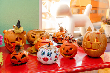 decorated pumpkin for halloween celebration