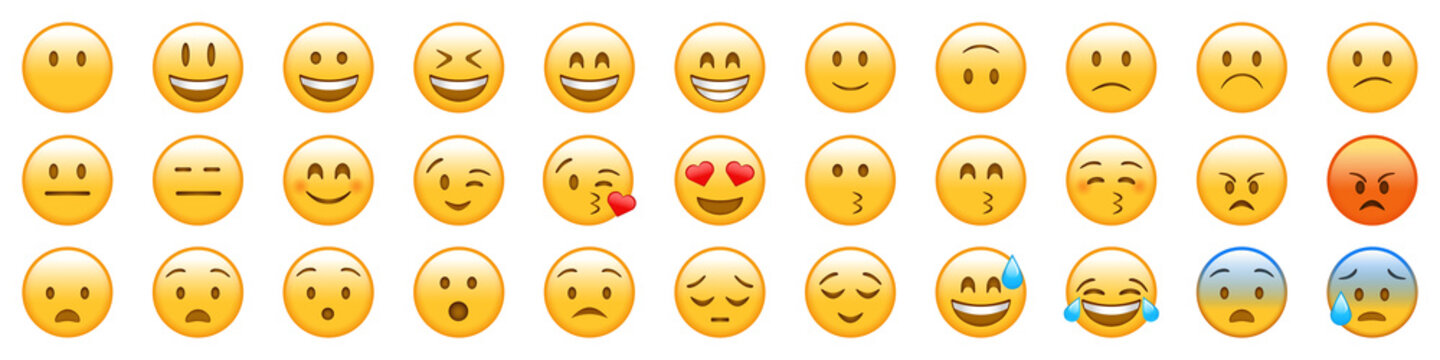 Vector set of Emoji. Emoji IOS. IOS emoticon pack. Editorial material. Vector EPS 10
