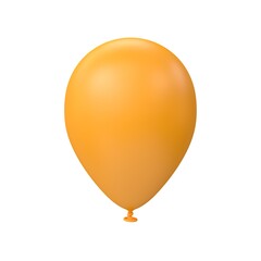 Balloon yellow matte on a white background, 3d render