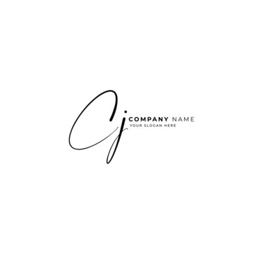CJ Initial letters signature logo or handwritten logo monogram