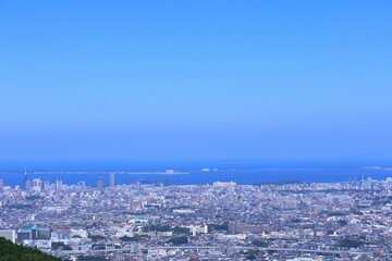 都市風景　福岡市　福岡の街並み　百道方面 福岡タワー