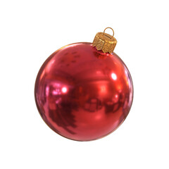 Christmas ball glossy red on a white background, 3d render