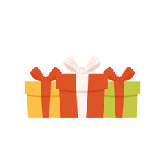 Gift box vector. Happy new year poster.