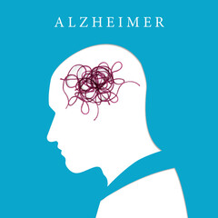 Alzheimer - Demenz Krankheit illustration auf Papier symbol