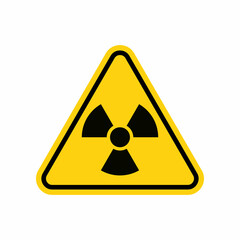 Fototapeta premium Radiation warning sign isolated on white background