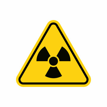 Radiation warning sign isolated on white background