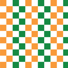 seamless checkered mesh pattern repeating green square background orange plaid