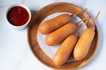  a corn dog is a sausage on a stick Cheese Hotdog Korean Street Food