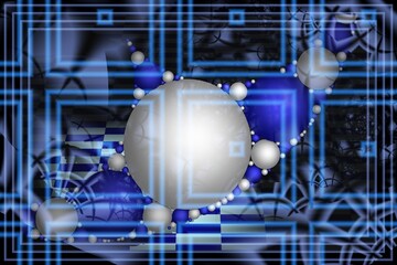 3d fractal illustration. Beautiful and colorful fractal in bright color.