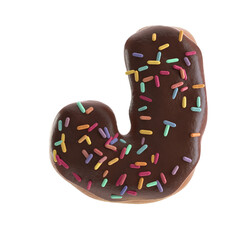 Creative art alphabet of donuts,3d rendering. Cartoon bakery sweet tasty font. chocolate letters and numbers,Birthday party celebration.