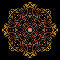 Hand draw of mandala with floral ornament pattern.