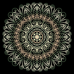 Hand draw of mandala with floral ornament pattern.