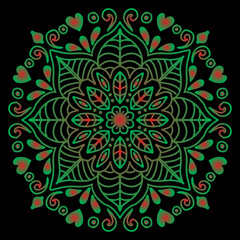Hand draw of mandala with floral ornament pattern.