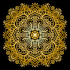 Hand draw of mandala with floral ornament pattern.