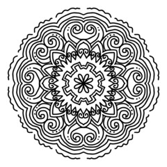 Hand draw of mandala with floral ornament pattern.