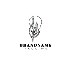 Obraz premium cute cattail cartoon logo design template icon black isolated symbol illustration