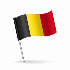 Belgian flag map pointer layout. Vector illustration.