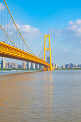 Fototapeta na wymiar Scenery of Yangsigang Yangtze River Bridge in Wuhan, Hubei, China