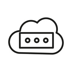 Cloud Outline Vector Icon. Illustration Of A Stroke Vector On A White Background. For App And Website