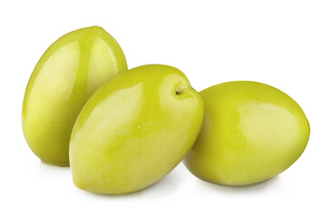 Delicious olives, isolated on white background
