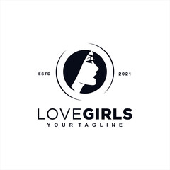 Beauty Girl Logo Design Vector Illustration Template Idea