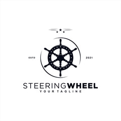 Steering Boat Logo Design Template Inspiration Idea Concept