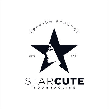 Star Women Logo Design Vector Illustration Template Idea