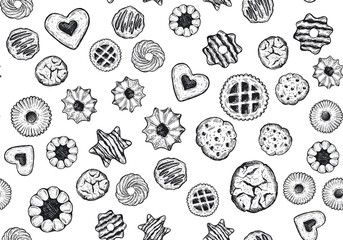 Cookie set hand drawn illustration. Vector.	
