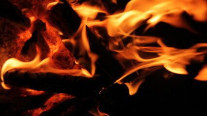 fire in the barbecue grill. a fire burning in the fireplace. fire in the fireplace