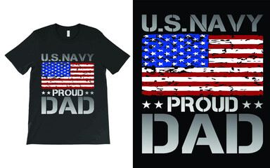 Best Us Navy Proud Dad With American Flag Gift Veteran Day T-Shirts Vector Design