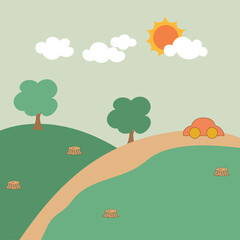 ECO FRIENDLY. Ecology concept with tree background. Vector illustration..