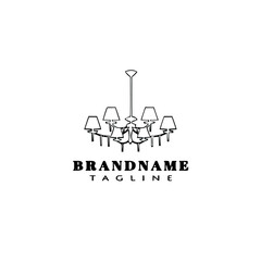 chandelier logo simple template icon design black isolated vector illustration