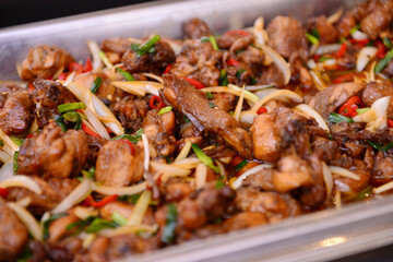 Meat, Chicken, Flour, Sauce, Spoon, Food, Fried Rice, Fried Egg , Chicken Soy Sauce, Soy Sauce, Gravy, Onion 