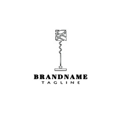 lamp logo cartoon template icon design black vector illustration