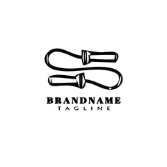 jumping rope logo cartoon icon design template black isolated vector illustration